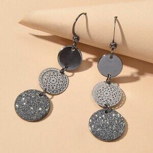 Any 4/$25! Gunmetal Mixed Texture Drop Earrings
